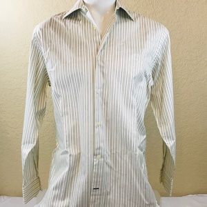 Banana Republic M Dress Shirt White Pin Stripe